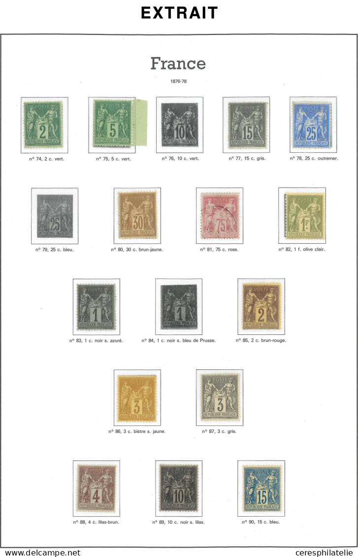 Collection de France Postes 1849/1948 en album Yvert, neuf ou obl. jusqu'en 1900, états divers mais avec par ex N°5, 18,