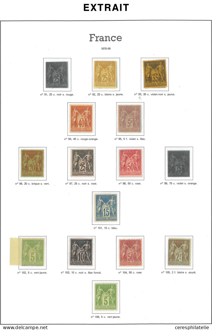 Collection de France Postes 1849/1948 en album Yvert, neuf ou obl. jusqu'en 1900, états divers mais avec par ex N°5, 18,