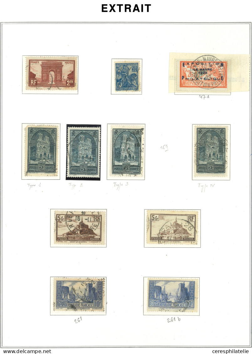 Collection France Oblitérée 1849/1959, Classiques Quasi Complet états Divers, XXe Siècle Complet Poste Et PA (sauf 1/6), - Collections (en Albums)