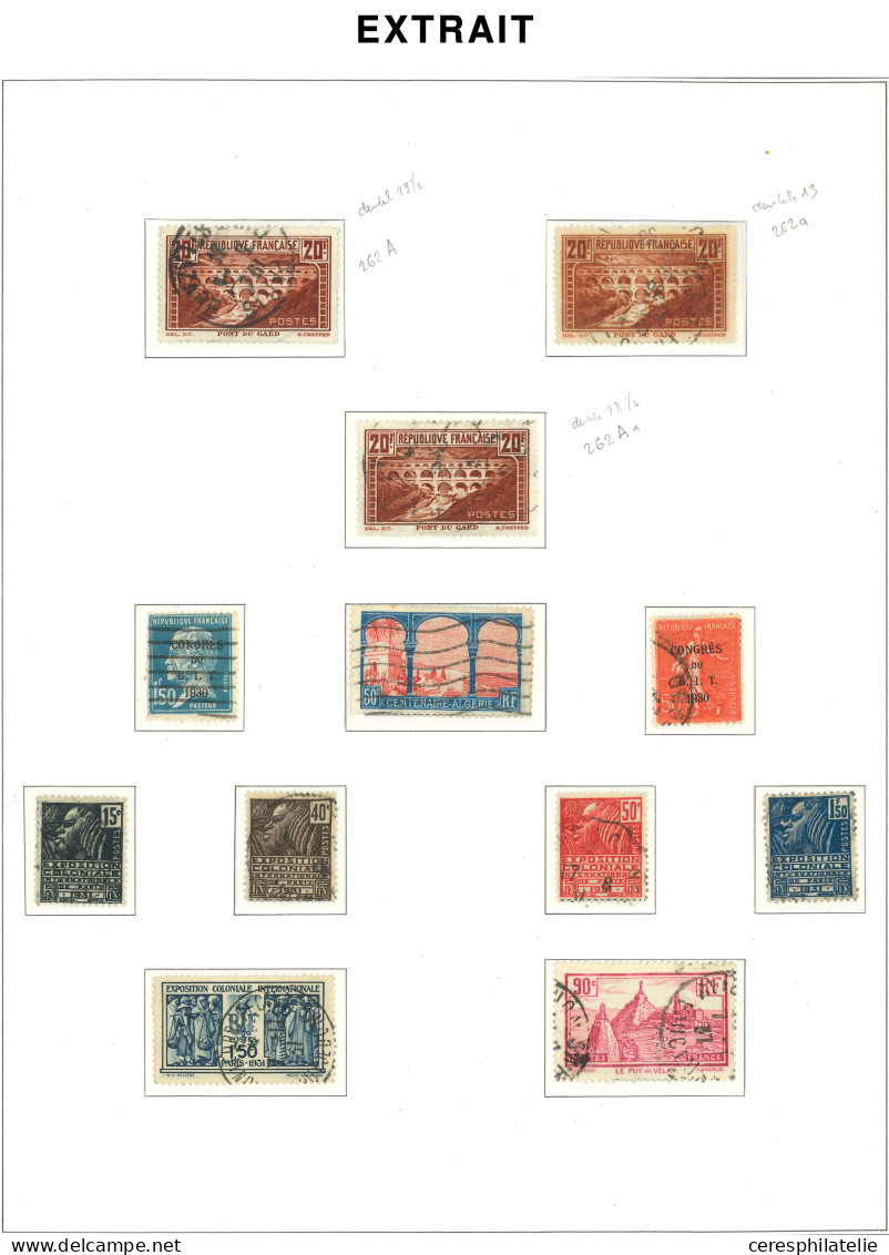 Collection France Oblitérée 1849/1959, Classiques Quasi Complet états Divers, XXe Siècle Complet Poste Et PA (sauf 1/6), - Collections (with Albums)