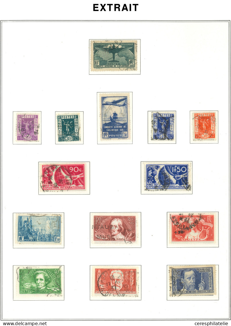 Collection France Oblitérée 1849/1959, Classiques Quasi Complet états Divers, XXe Siècle Complet Poste Et PA (sauf 1/6), - Sammlungen (im Alben)