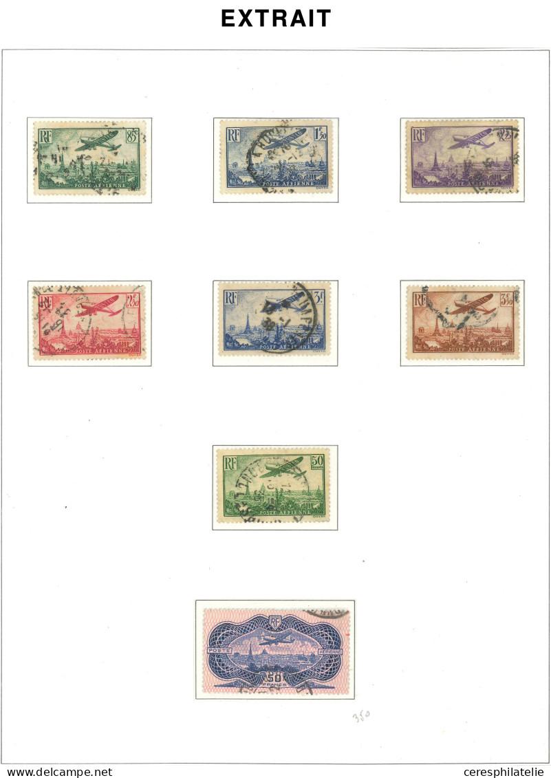 Collection France oblitérée 1849/1959, classiques quasi complet états divers, XXe siècle complet Poste et PA (sauf 1/6),