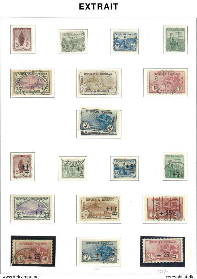 Collection France oblitérée 1849/1959, classiques quasi complet états divers, XXe siècle complet Poste et PA (sauf 1/6),