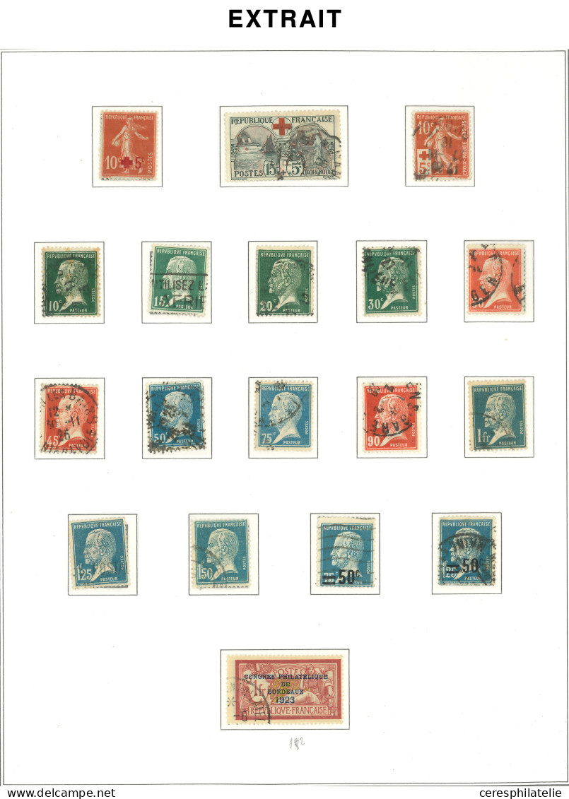 Collection France oblitérée 1849/1959, classiques quasi complet états divers, XXe siècle complet Poste et PA (sauf 1/6),