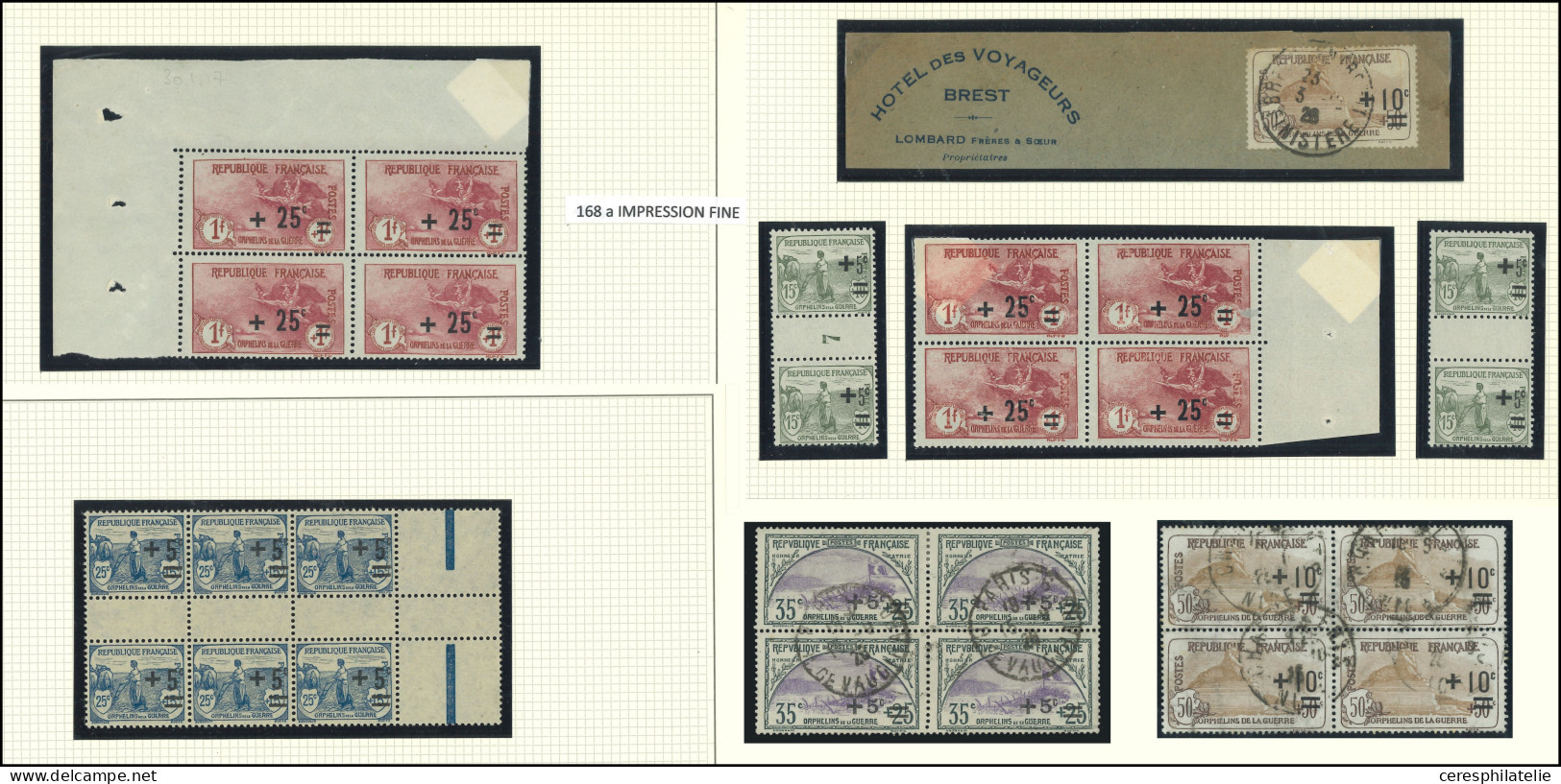 N°162/69, 2e Série Orphelins, Par Multiples Neufs Ou Obl., Dont ** N°168 BLOC De 24 Et 2 Blocs De 4, 1 Série Complète Ne - Verzamelingen (in Albums)