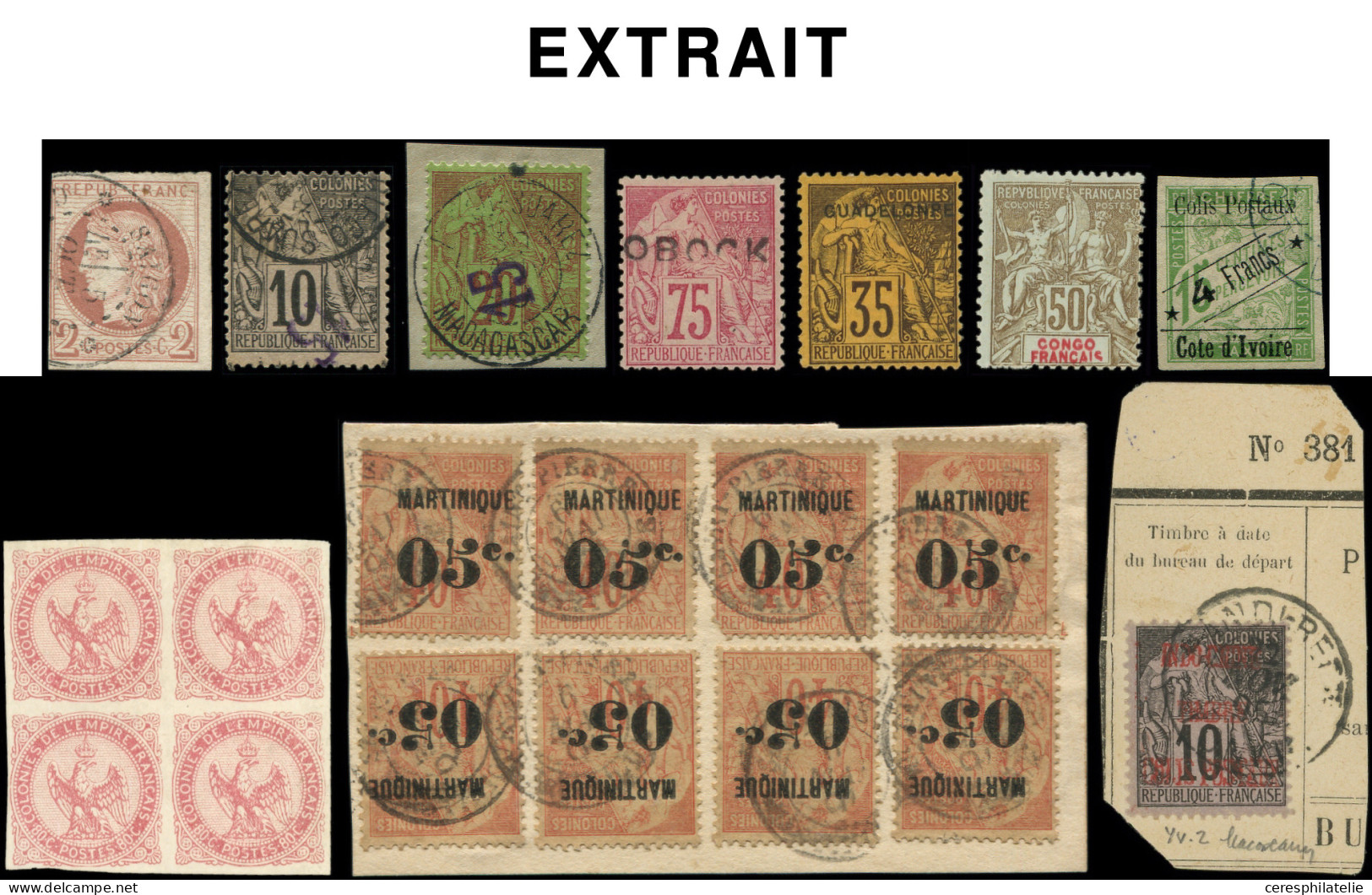 140 Lots De Vente Sur Offres Sur Leur Fiche D'origine, France Classiques, Spécialités, Variétés, épreuves, Colonies, Etr - Collections (en Albums)