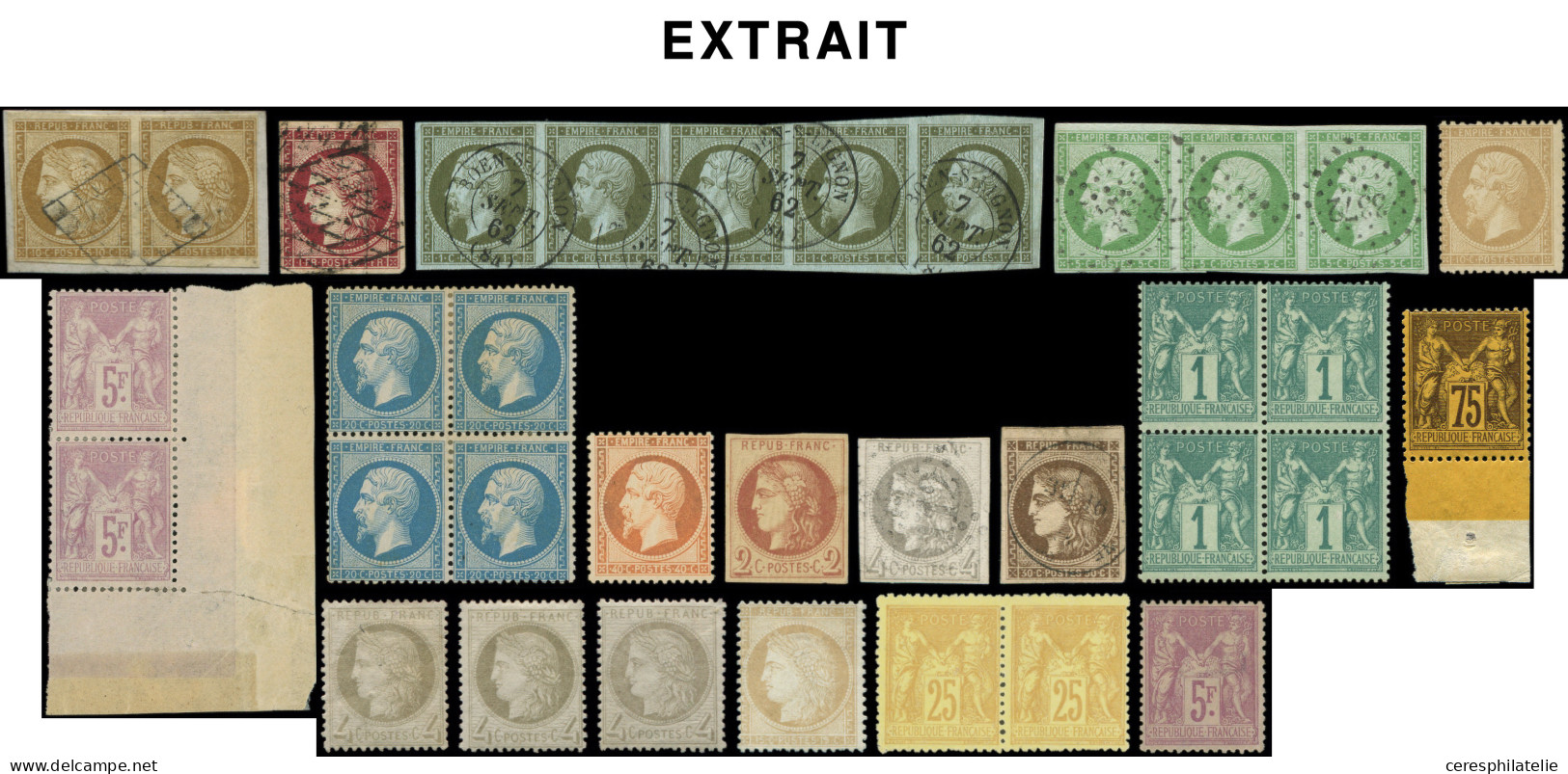 140 Lots De Vente Sur Offres Sur Leur Fiche D'origine, France Classiques, Spécialités, Variétés, épreuves, Colonies, Etr - Collections (en Albums)