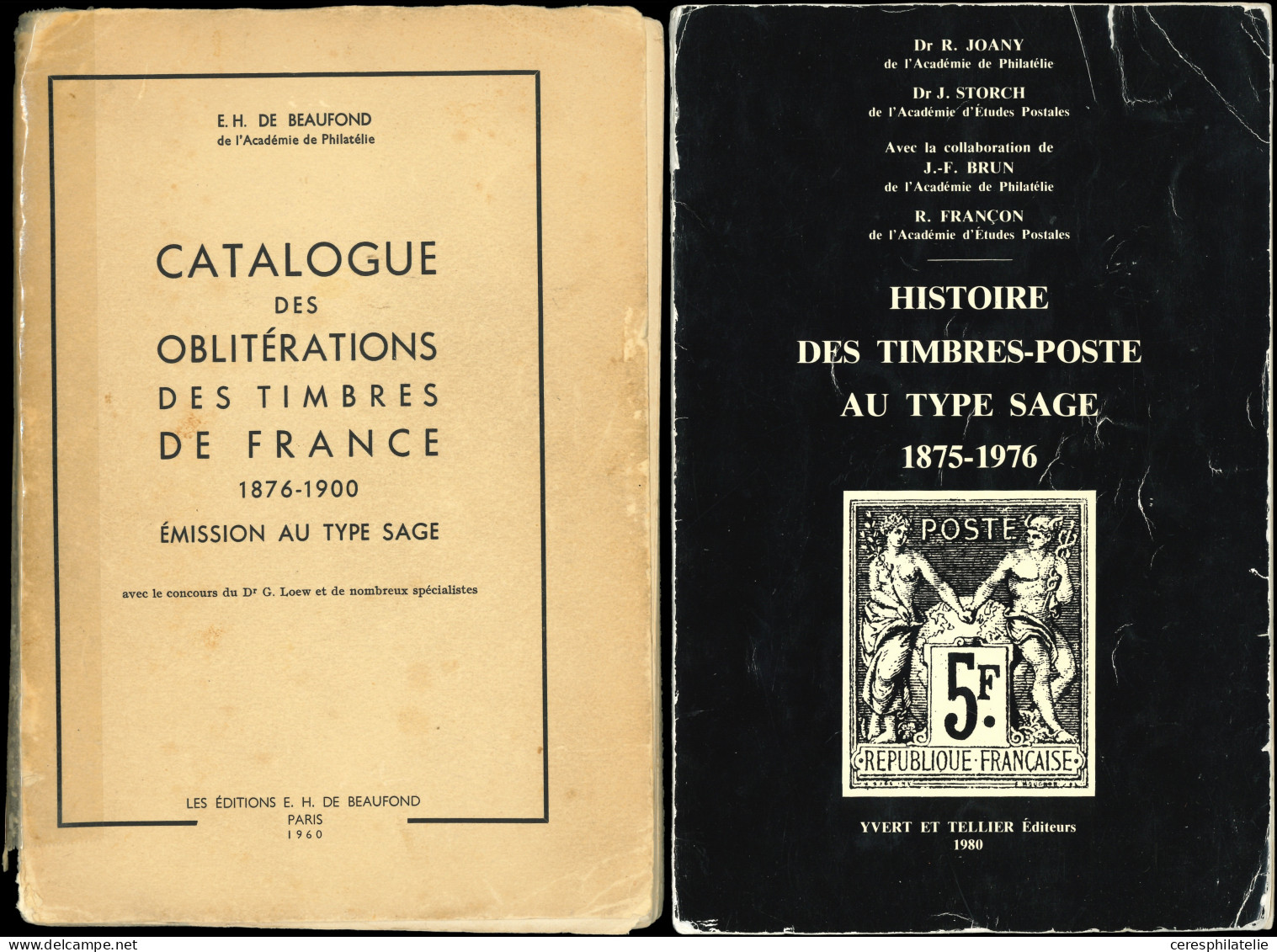 Type Sage, 1960 De Beaufond, Oblitérations 1980 Joany-Storch, Françon Et Brun + Photocopie Etude Du Dr Joany Tome 2, éta - Sonstige & Ohne Zuordnung