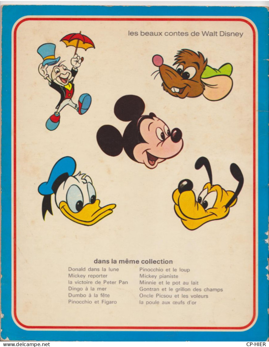 BEAU LIVRE WALT DISNEY - 7 HISTOIRES - MICKEY PIANISTE ROBIN DES BOIS  PLUTO LE LOUP ET 'ANE ONCLE PICSOU PINOCCHIO GEPE - Disney