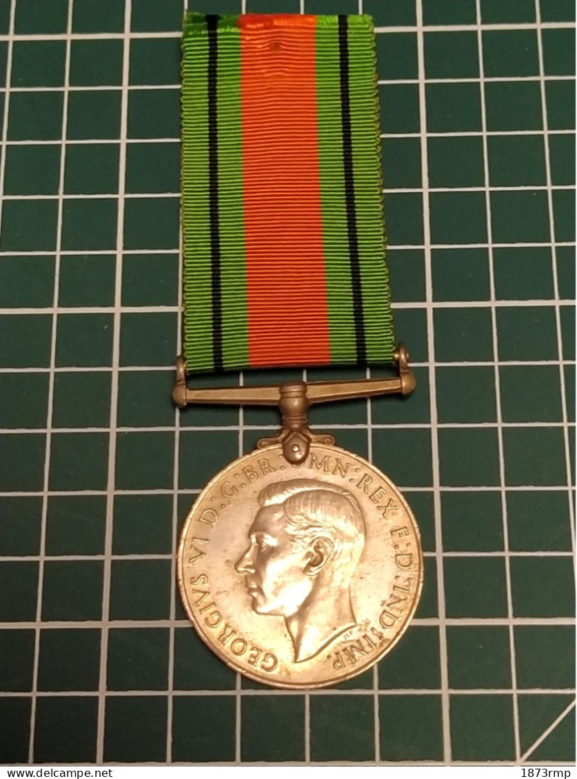 MEDAILLE THE DEFENCE MEDAL 1939.1945 GEORGE VI, DEFENSE MEDAILLE GRANDE BRETAGNE, ANGLETERRE - Grande-Bretagne