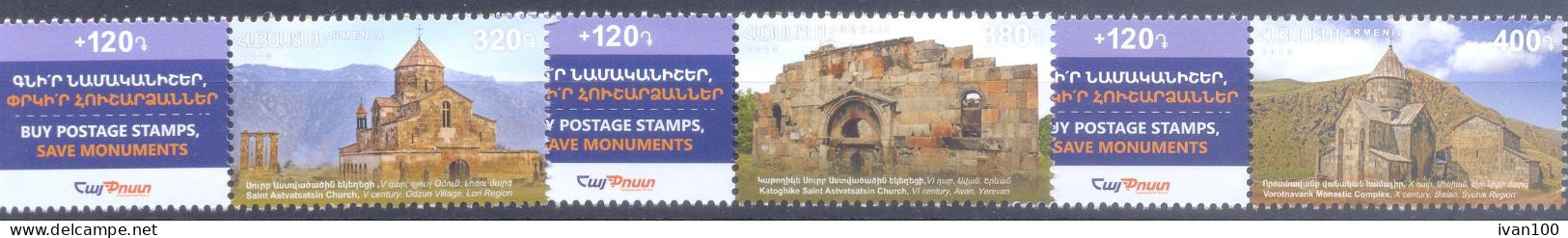 2023. Armenia,  Historical And Cultural Monuments Of Armenia, 3v With Labels,  Mint/** - Armenien