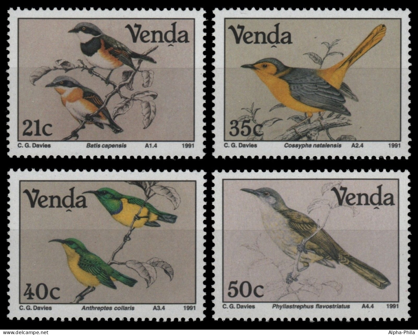 Venda 1991 - Mi-Nr. 217-220 ** - MNH - Vögel / Birds - Venda