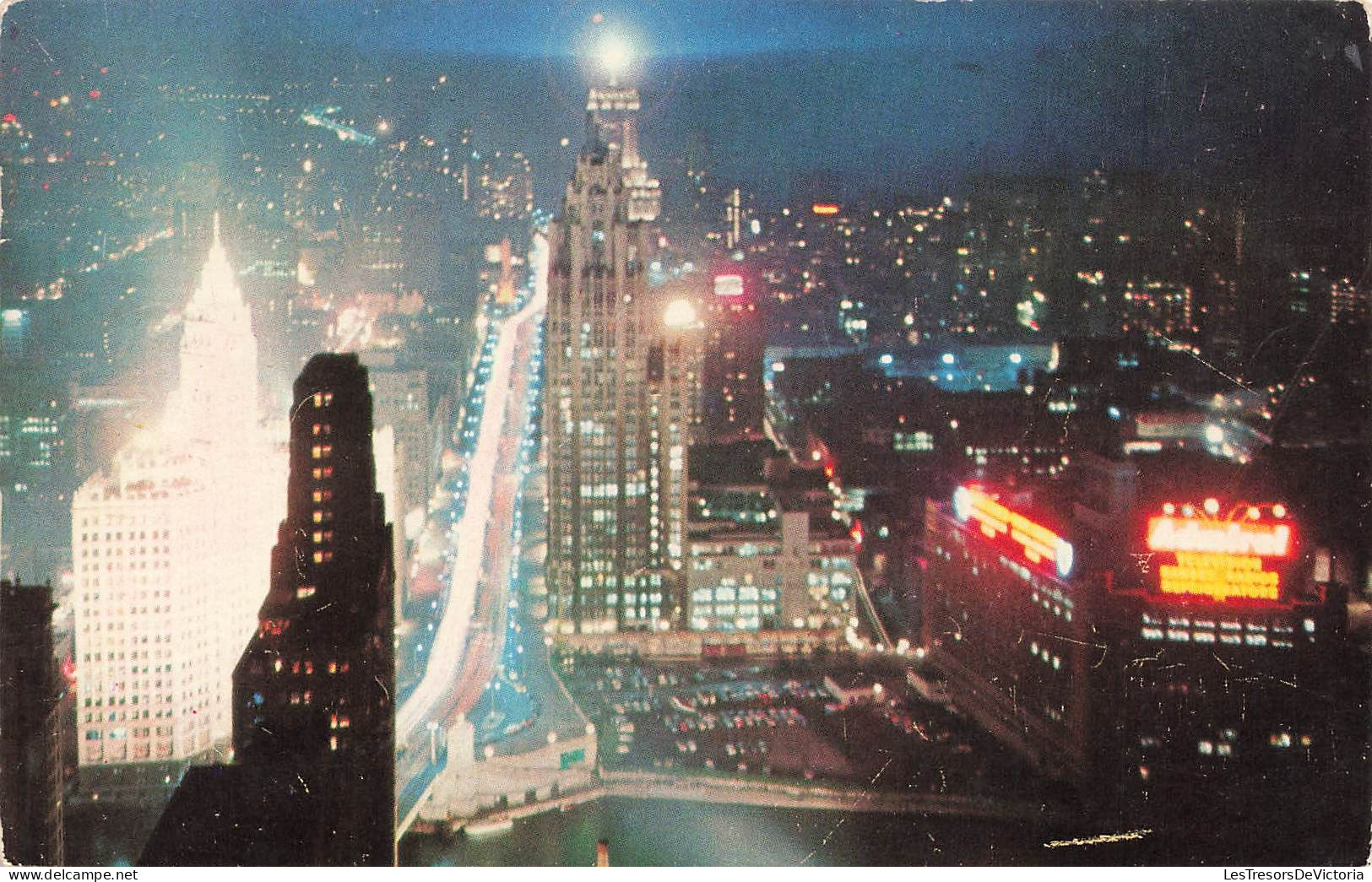 ETATS-UNIS - Michigan - Avenue North From River - At Nite - Colorisé - Carte Postale - Other & Unclassified
