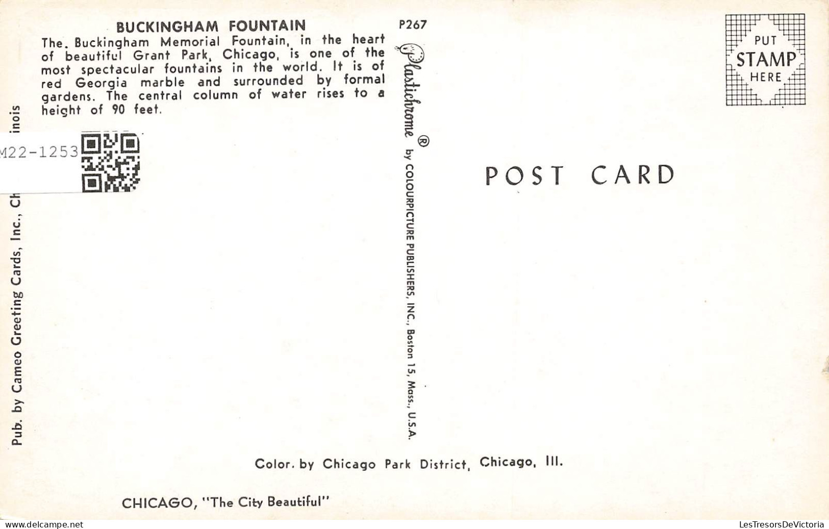 ETATS-UNIS - Chicago - The Buckingham Fountain - Colorisé - Carte Postale - Chicago