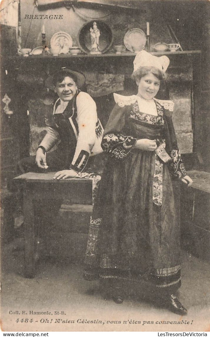 FRANCE - Bretagne - Un Homme Et Une Femme Dans La Cuisine - Oh! M'sieu Célestin ... - Carte Postale Ancienne - Bretagne