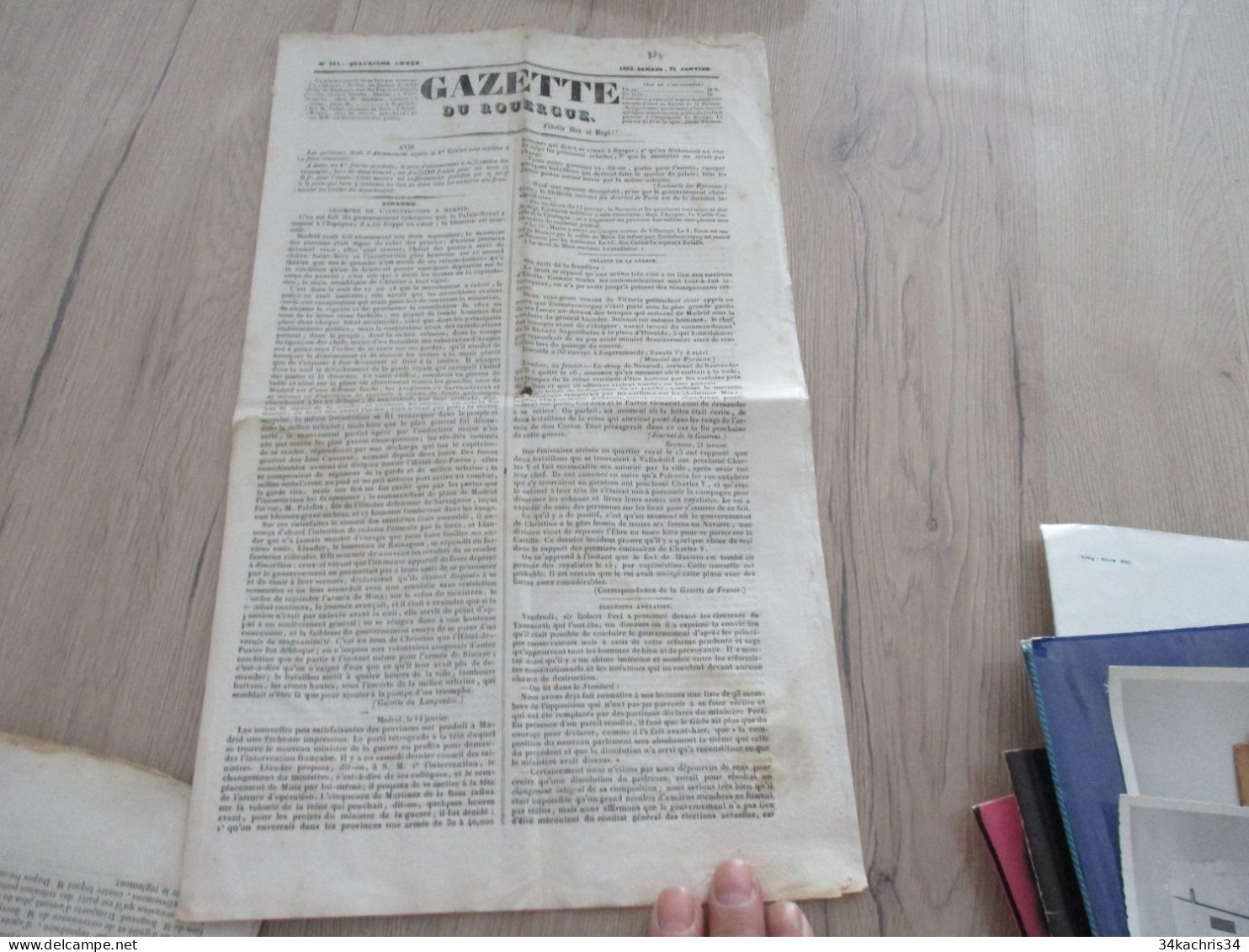 N7  Gazette Du Rouergue 1835 N°345 ... - 1800 - 1849