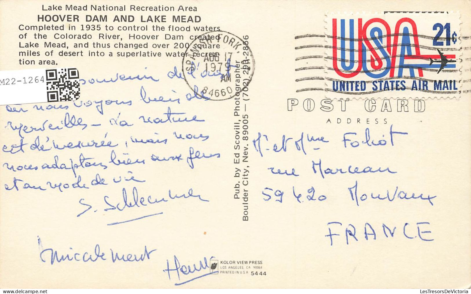 ETATS-UNIS - Hoover Dam And Lake Mead - Colorisé - Carte Postale - Andere & Zonder Classificatie