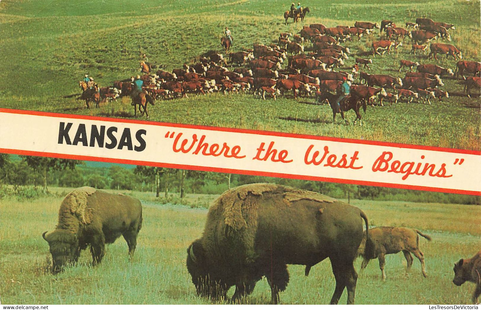 ETATS-UNIS - Kansas - Where The West Begins - Colorisé - Carte Postale - Altri & Non Classificati