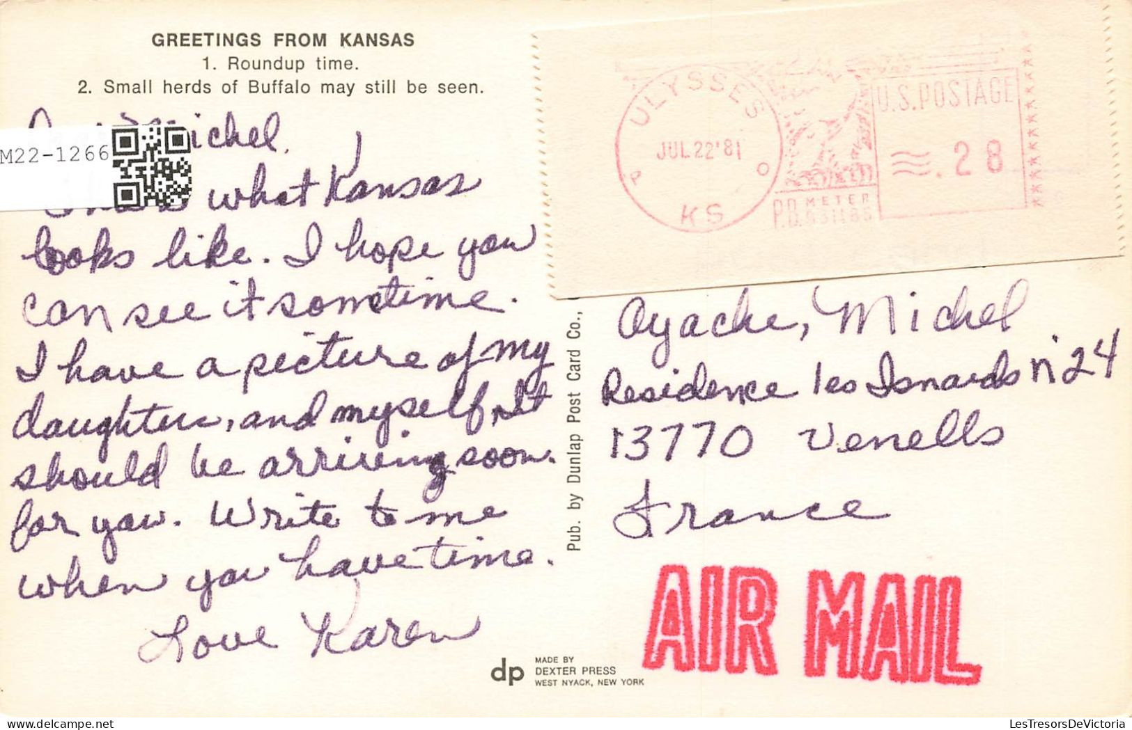 ETATS-UNIS - Kansas - Where The West Begins - Colorisé - Carte Postale - Other & Unclassified