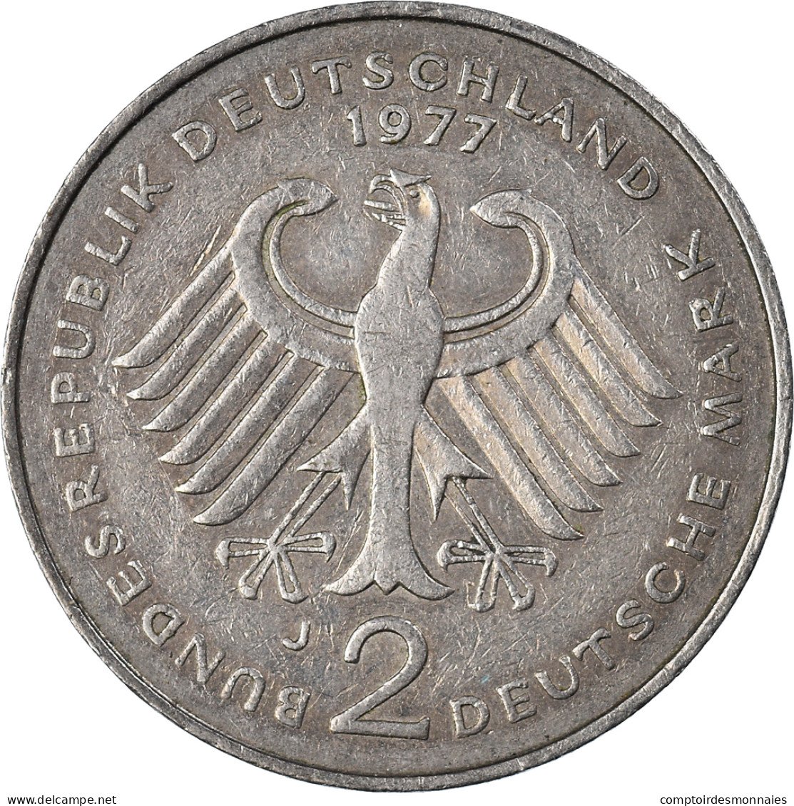 Monnaie, République Fédérale Allemande, 2 Mark, 1977 - 2 Mark