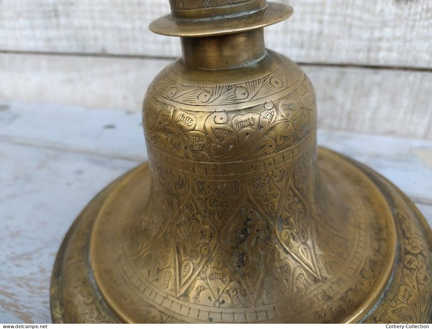 Ancienne Base de Hookah Bronze Inde XIXème Indien India