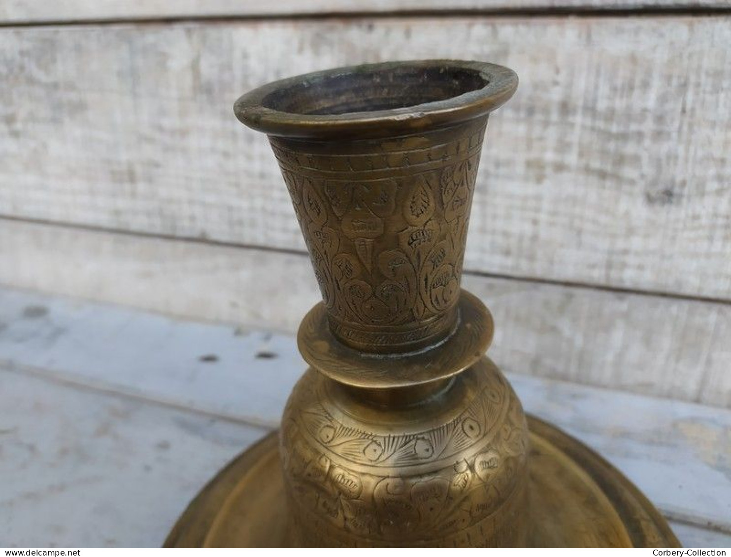 Ancienne Base de Hookah Bronze Inde XIXème Indien India