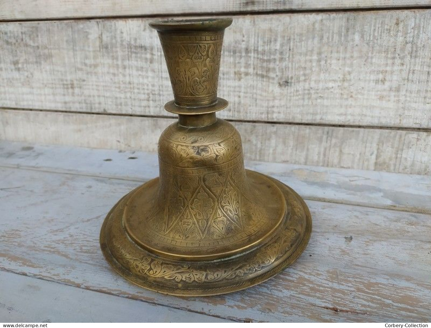 Ancienne Base de Hookah Bronze Inde XIXème Indien India