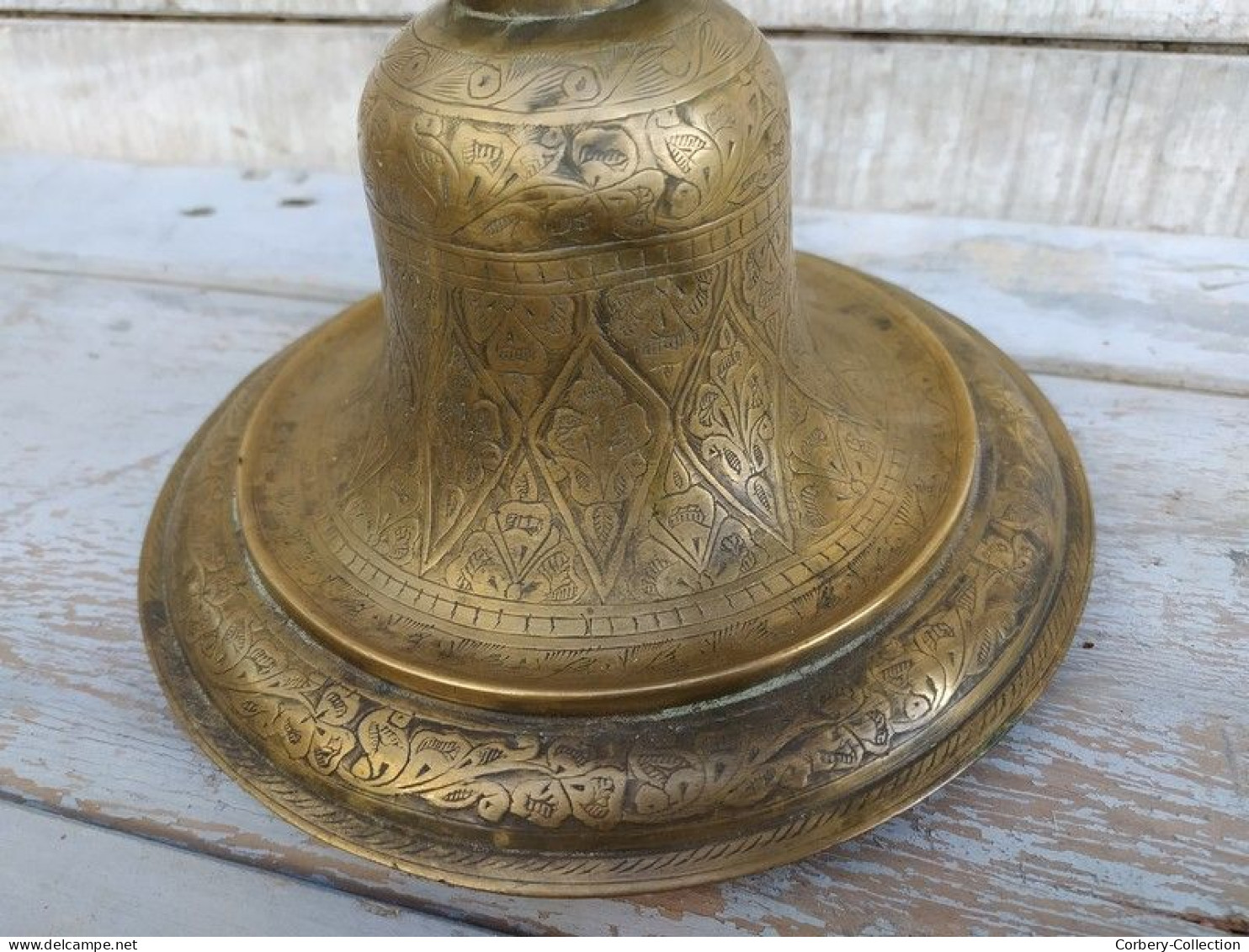 Ancienne Base de Hookah Bronze Inde XIXème Indien India