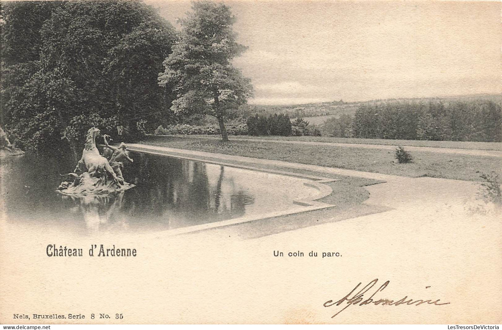 BELGIQUE - Houyet - Chateau D'Ardenne - Un Coin Du Parc - Bassin - Carte Postale Ancienne - Houyet