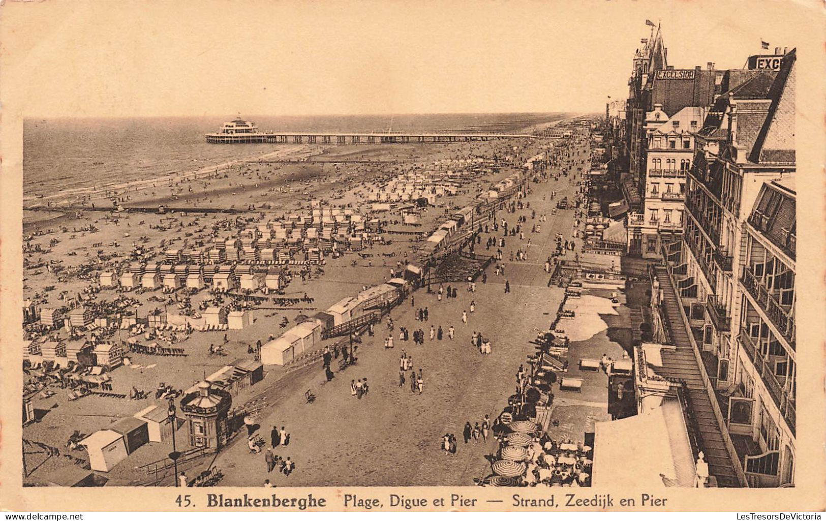 BELGIQUE - Blankenberge - Plage, Digue Et Pier - Animé - Carte Postale Ancienne - Blankenberge