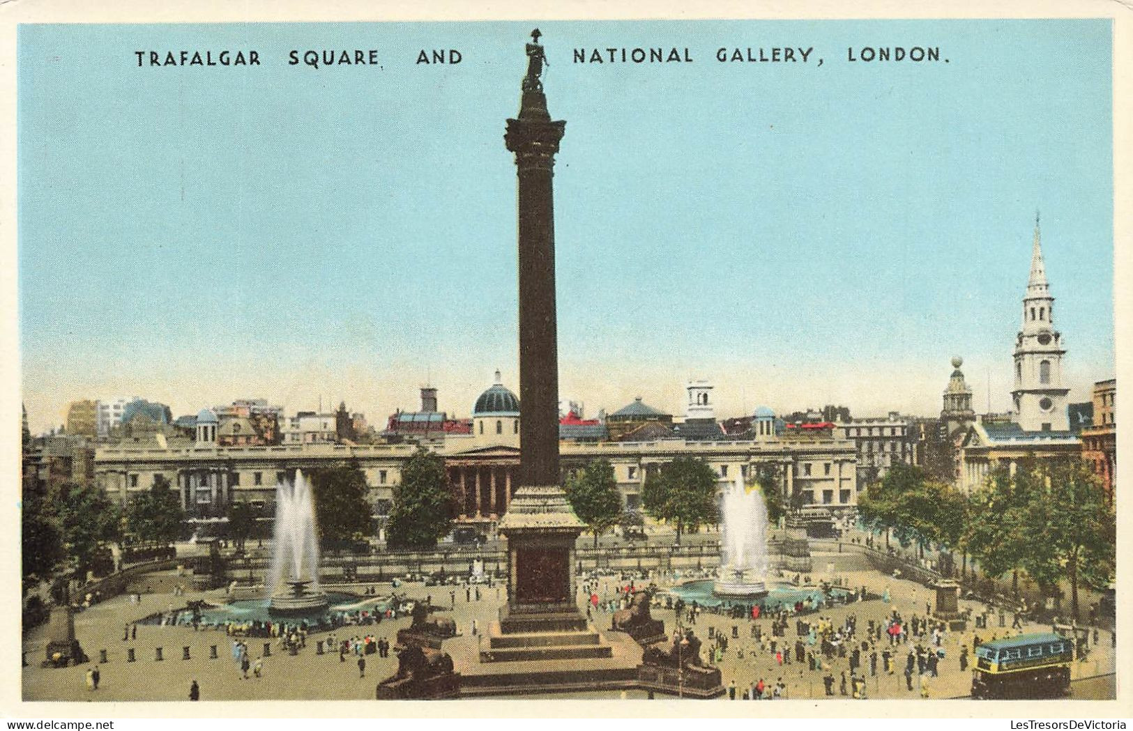 ROYAUME-UNI - Angleterre - London - Trafalgar Square And National Gallery - Colorisé - Carte Postale - Autres & Non Classés