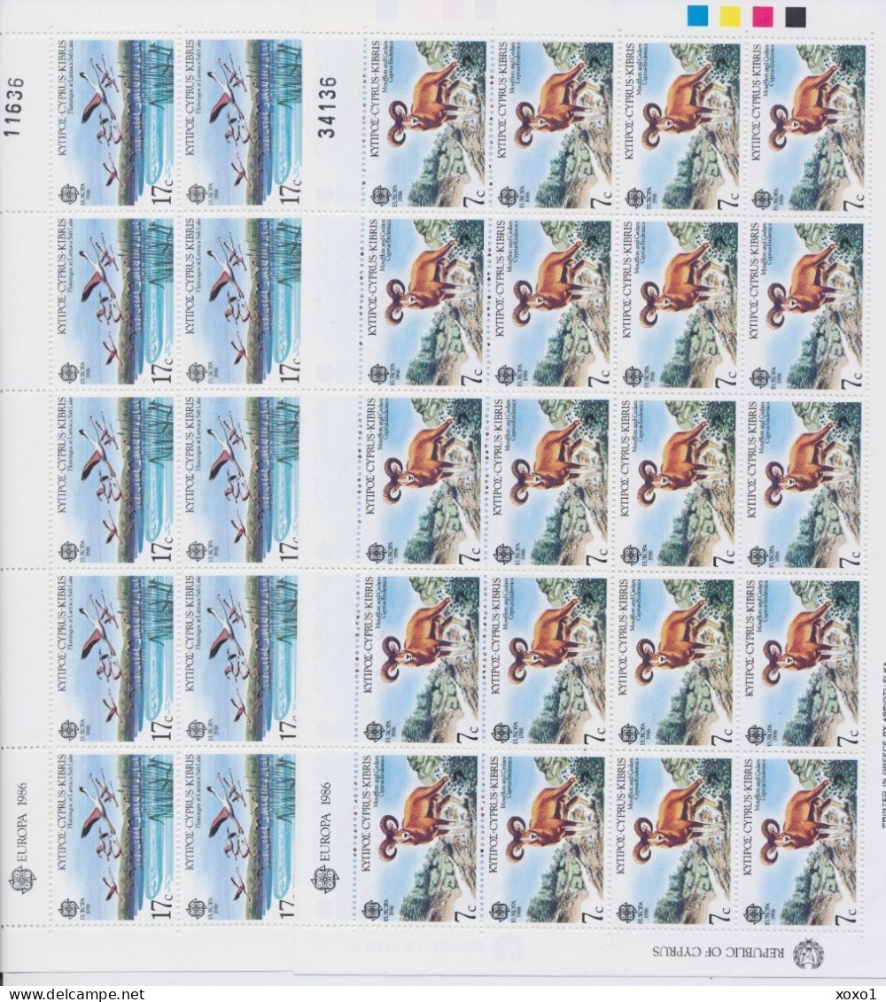 Cyprus 1986 MiNr. 655 - 656  Zypern Cyprus Mouflon American Flamingo EUROPA CEPT 2 M\sh MNH** 50.00 € - Other & Unclassified