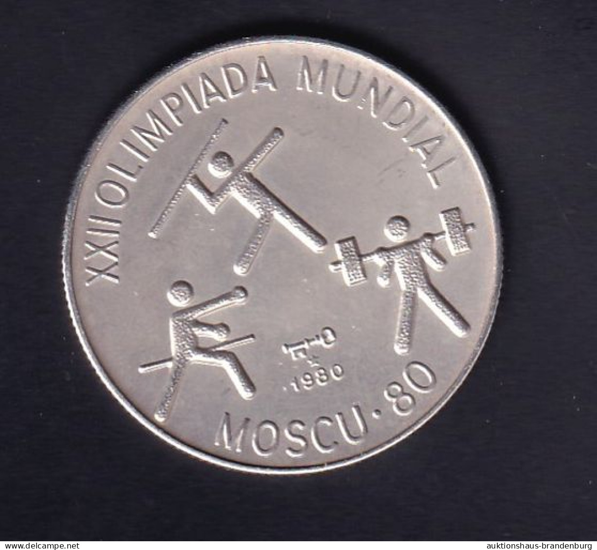 Kuba Cuba: 10 Pesos 1980 - Olympia Moskau - 0.999er Silber - 18 G - Ø 35 Mm - In Münzkapsel - Kuba