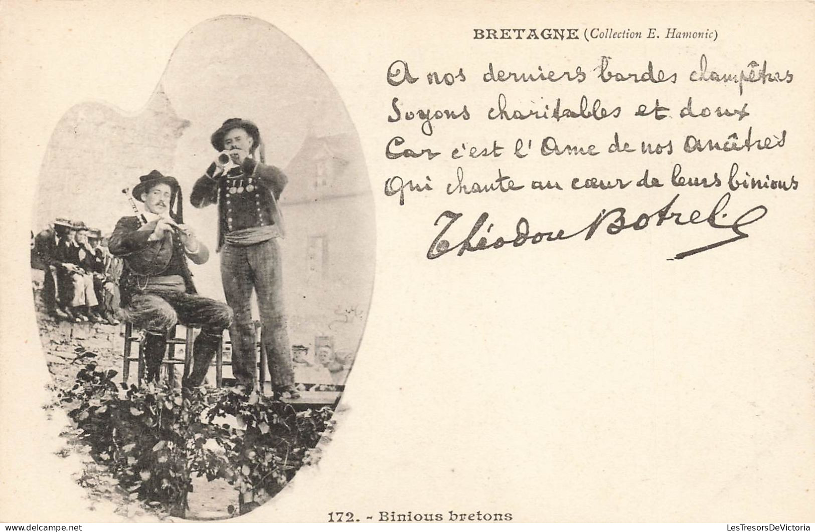 FOLKLORE - Musique - Binious Bretons - Carte Postale Ancienne - Musique