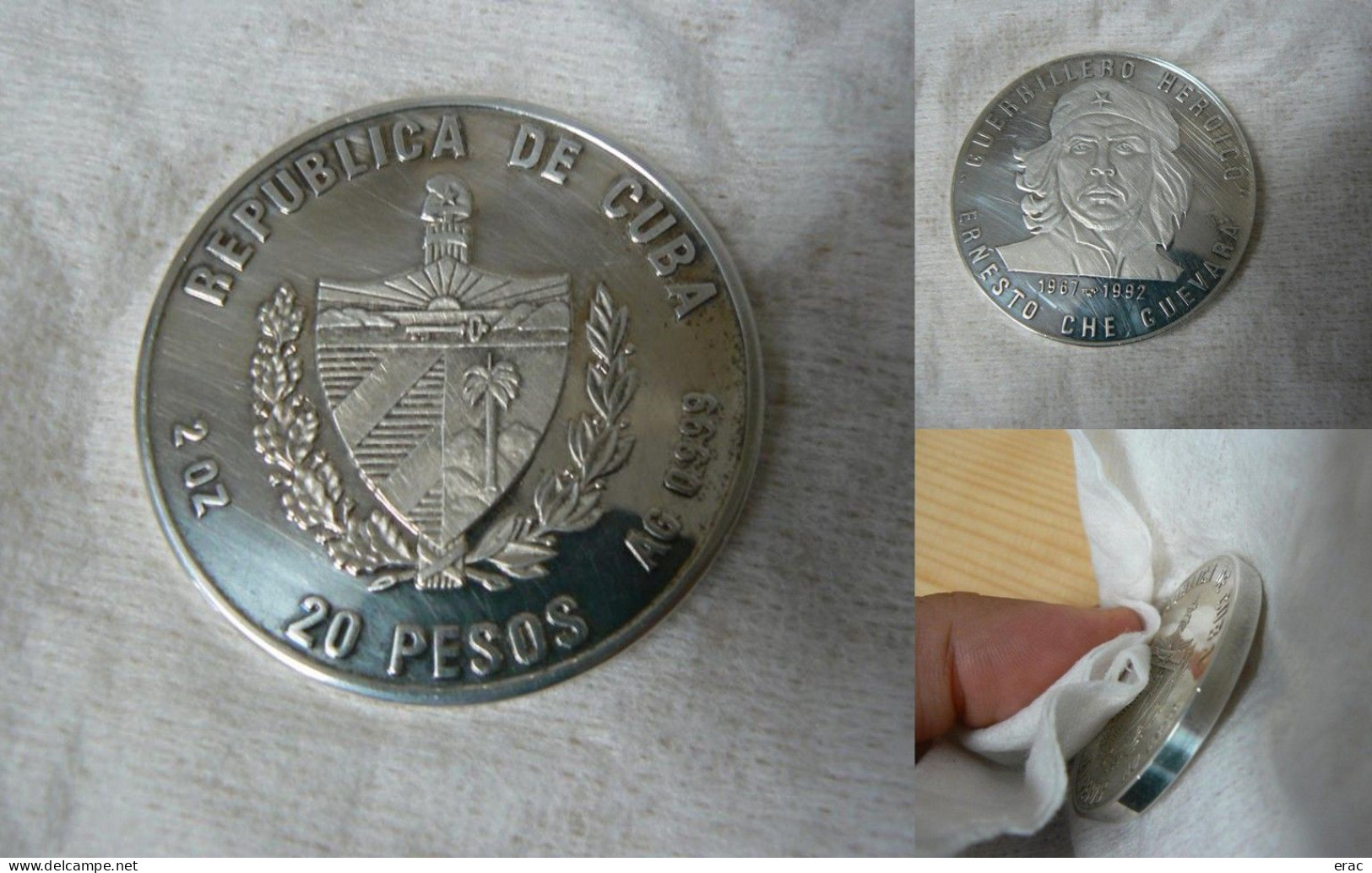 Cuba - 20 Pesos Argent - Commémorative Che Guevara Guerrillero Heroico - Peu Courant - Cuba