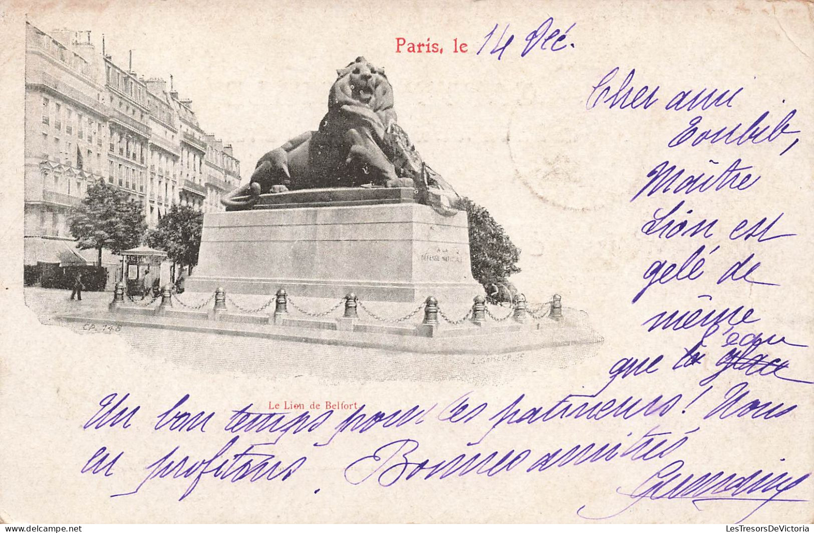 FRANCE - Paris -  Lion De Belfort - Carte Postale Ancienne - Autres Monuments, édifices