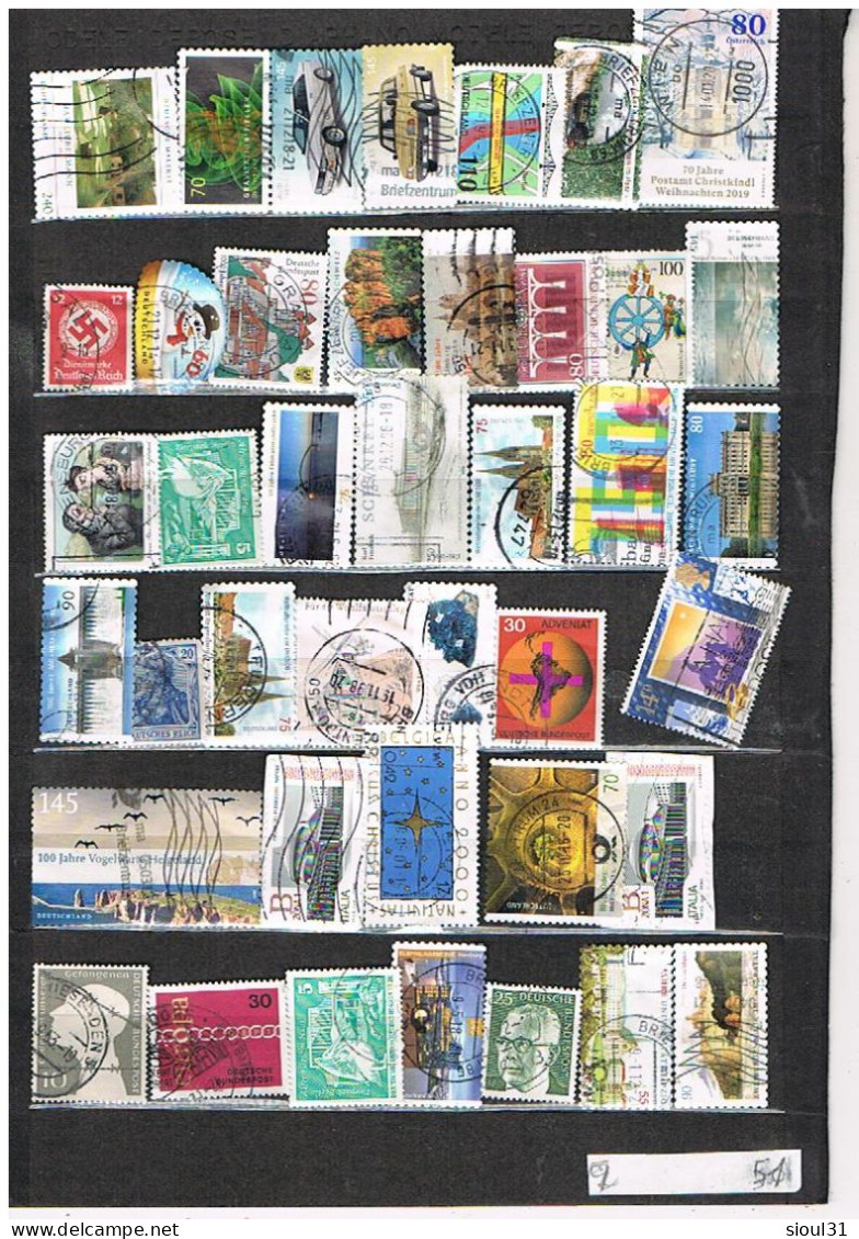 LOT DE 53 TIMBRES  D ALLEMAGNE OBLITERES - Sammlungen