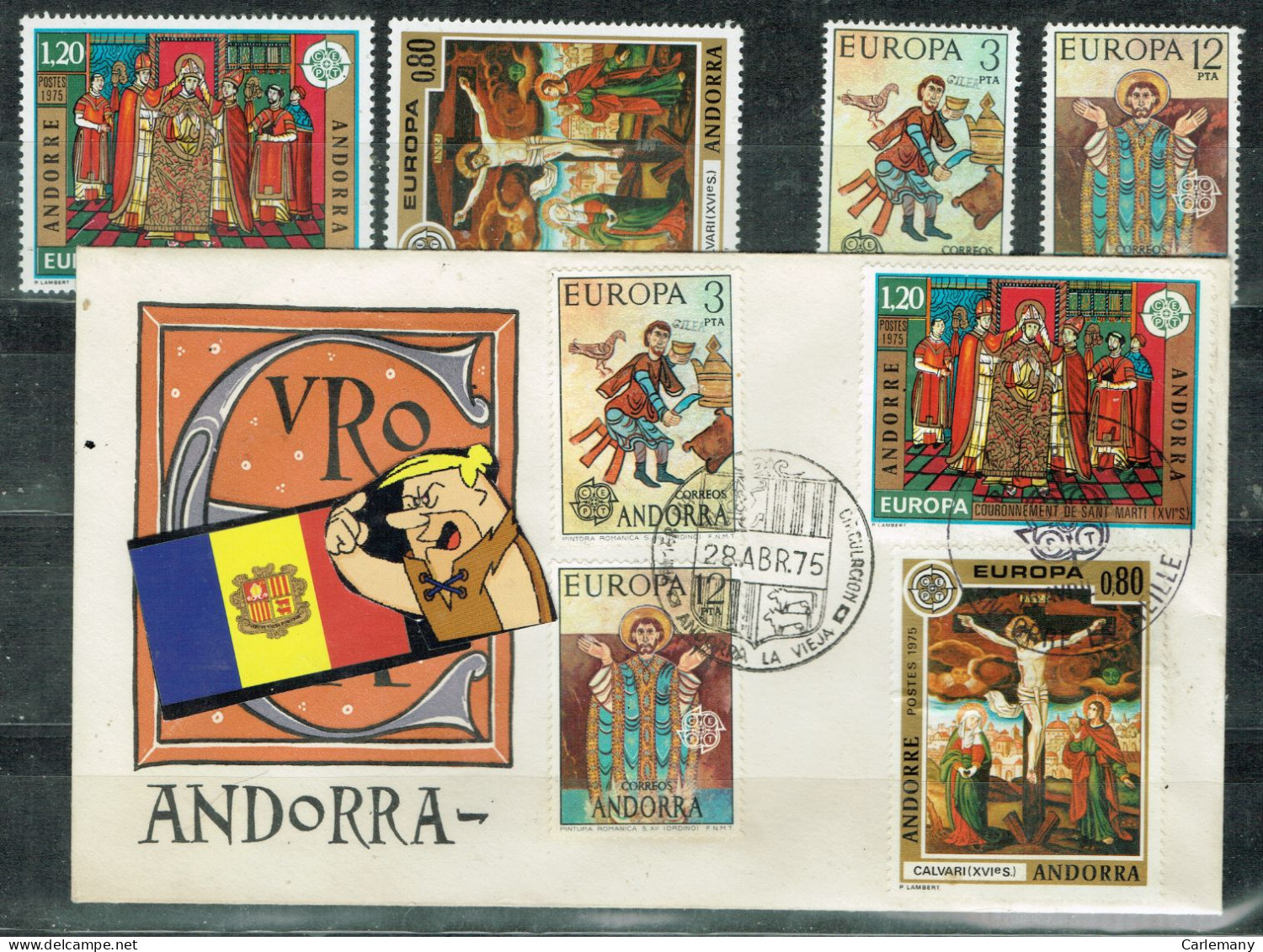 ANDORRE ANDORRA  FDC+TIMBRES 1975 LUXE - Lettres & Documents