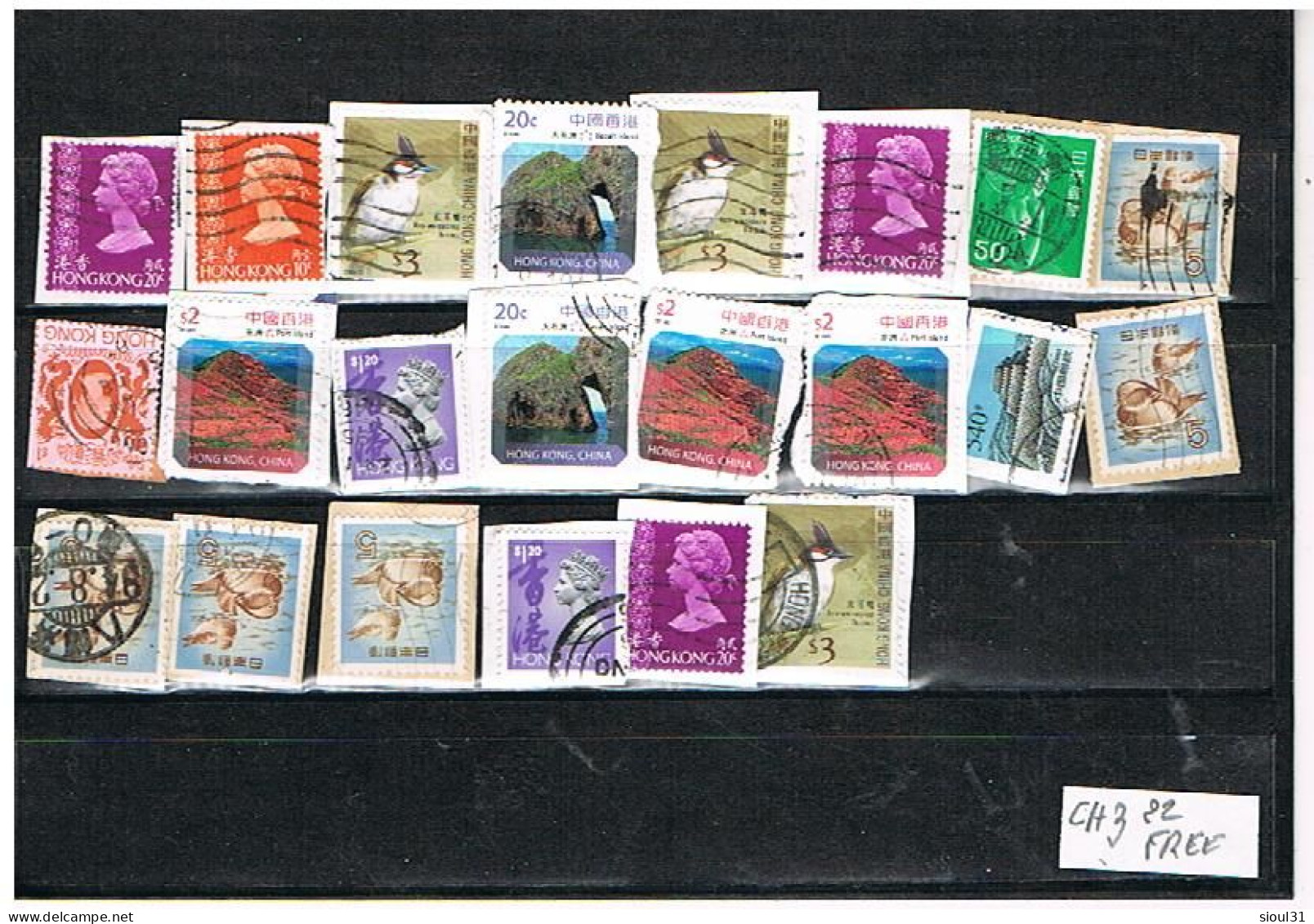 LOT DE  92TIMBRES   CHINE OBLITERES SUR FRAGMENT  22 TIMBRES  OFFERTS - Used Stamps