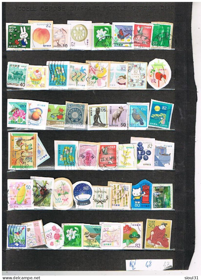 LOT DE  284 TIMBRES   JAPON OBLITERES SUR FRAGMENT - Lots & Serien