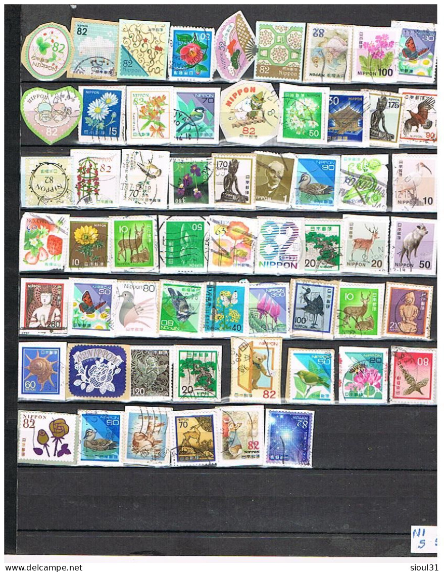 LOT DE  284 TIMBRES   JAPON OBLITERES SUR FRAGMENT - Colecciones & Series