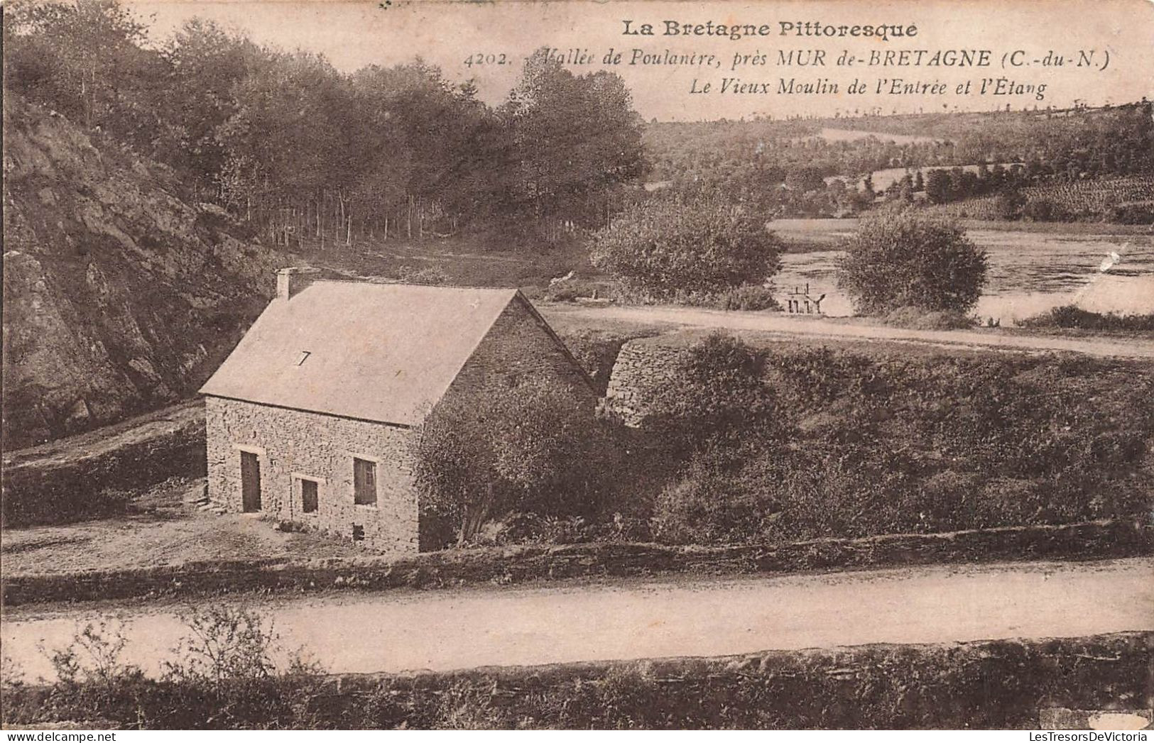 FRANCE - Vallée De Poulanière, Près Mur De Bretagne - Le Vieux Moulin De L'Entrée Et L'Etang - Carte Postale Ancienne - Bretagne