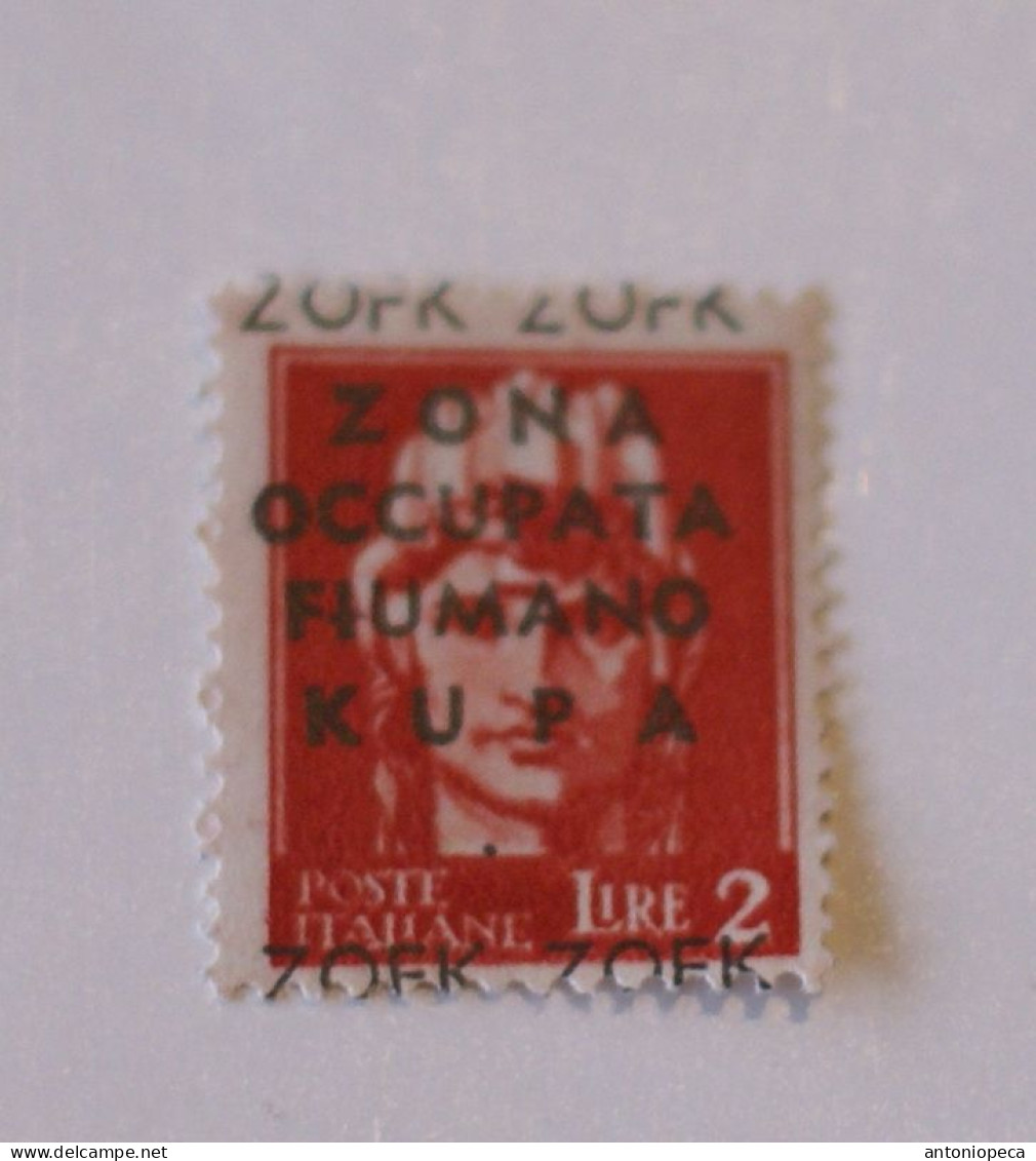 ITALIA OCCUPAZIONI, ZONA FIUMANO KUPA, 2 LIRE, MNH**, Firmato - Fiume & Kupa