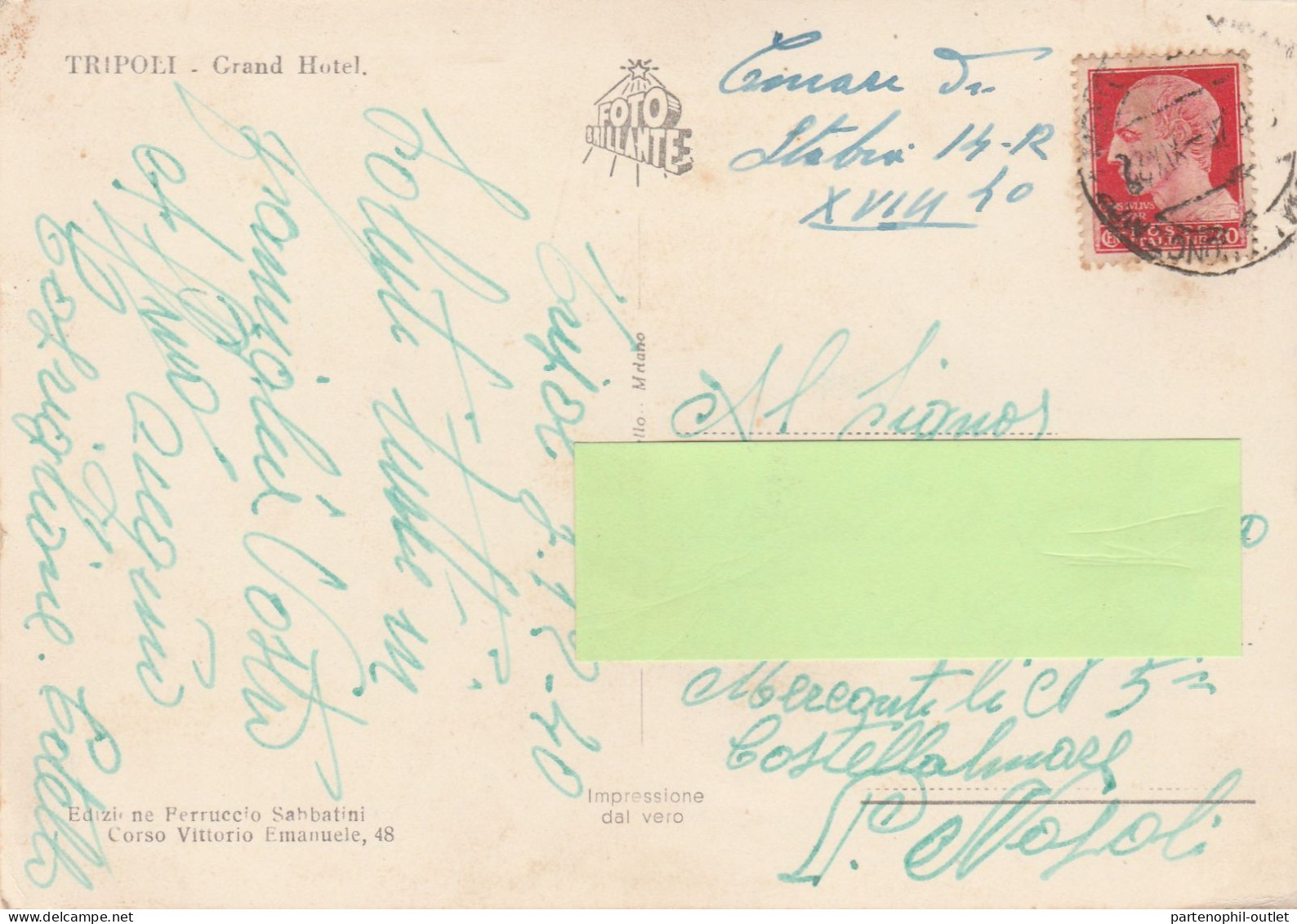 Cartolina - Postcard / Viaggiata - / Tripoli - Grand Hotel ( Gran Formato ) - Libia