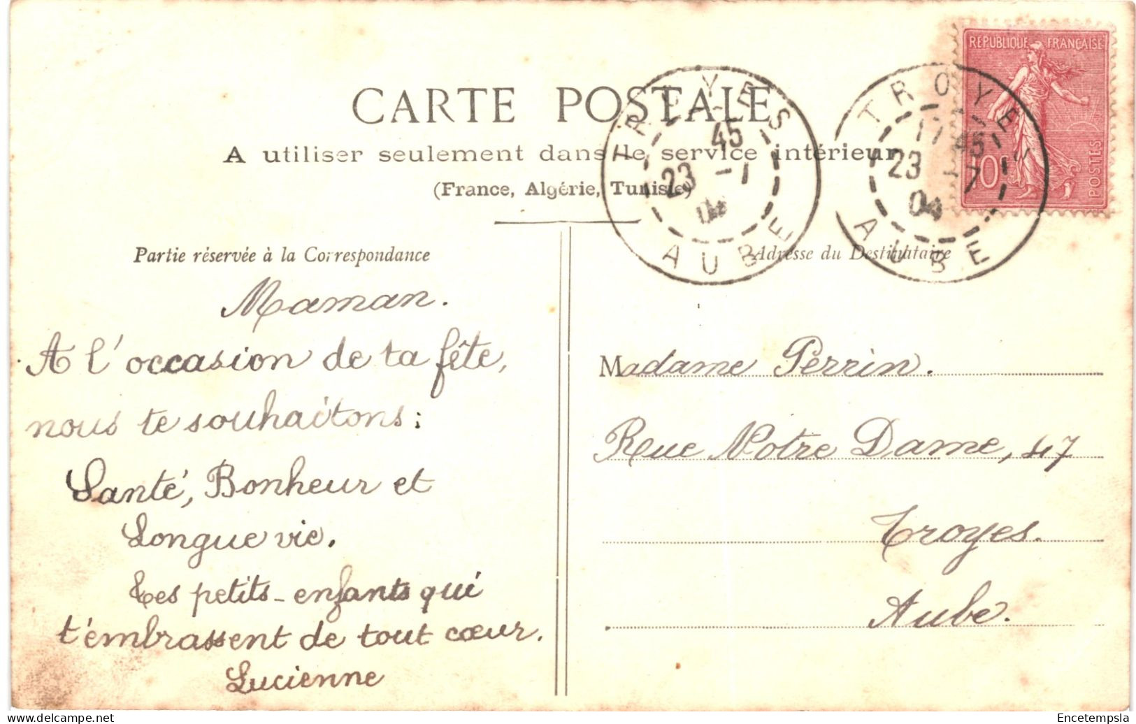 CPA Carte Postale France Vive Sainte Catherine  Trois Enfants Apportent Des Fleurs Et Un Gateau 1904  VM74103 - Sainte-Catherine