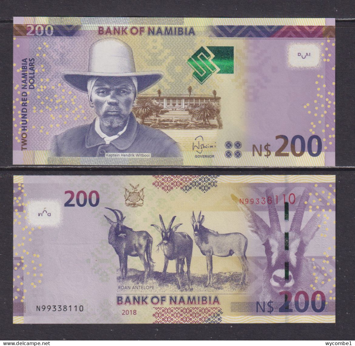 NAMIBIA - 2018 200 Dollars UNC - Namibie