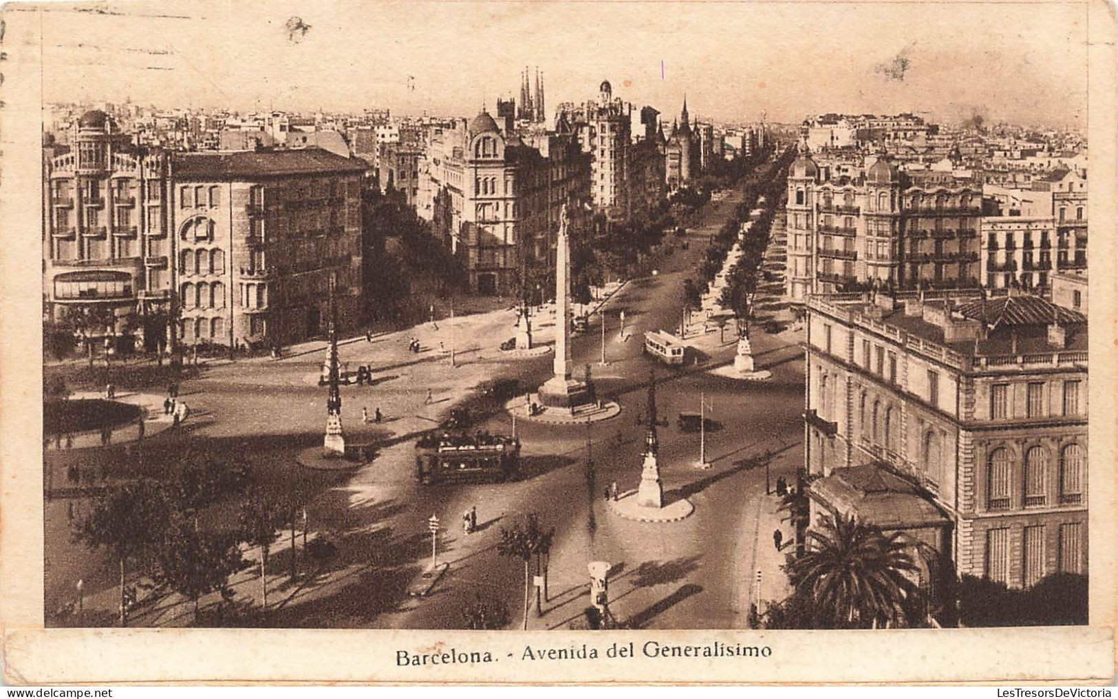 ESPAGNE - Barcelone - Avenida Del Generalismo - Carte Postale - Barcelona