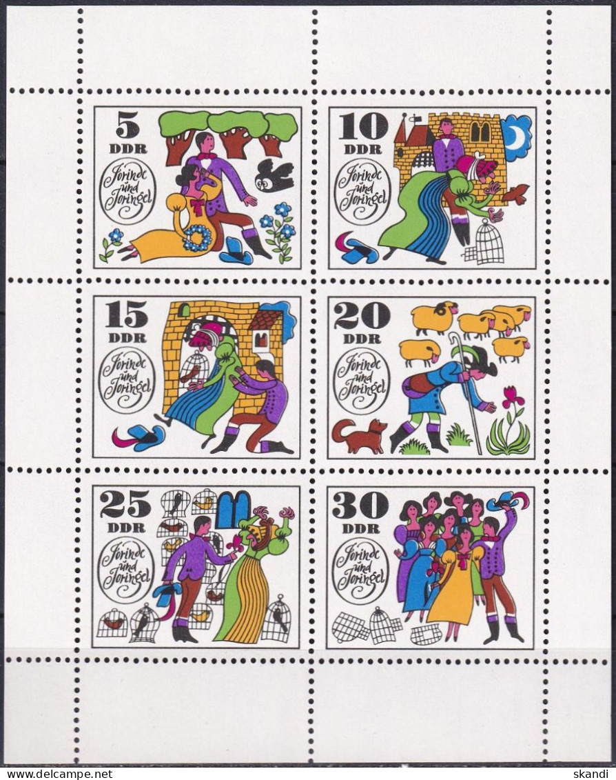 DDR 1969 Mi-Nr. 1450/55 Kleinbogen ** MNH - 1950-1970