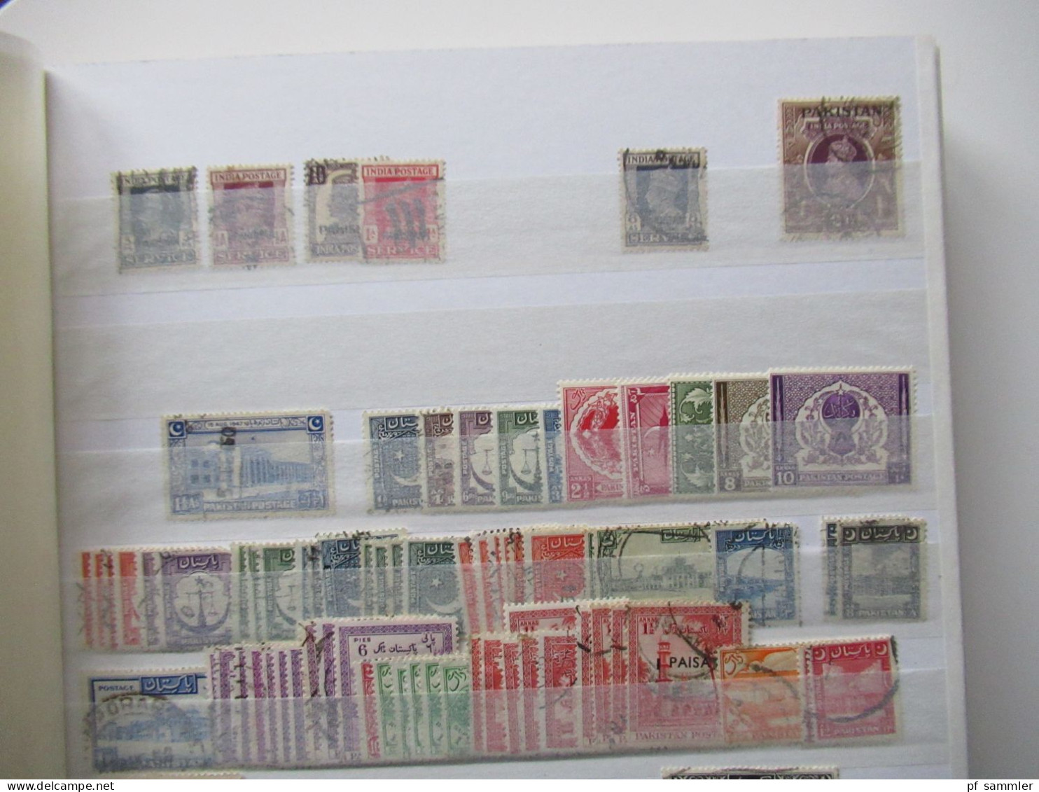 Sammlung / Lagerbuch Asien Pakistan Ab India Postage Mit Aufdruck - Ca. 2012 Viele Gestempelte Marken / Fundgrube!! - Sammlungen (im Alben)