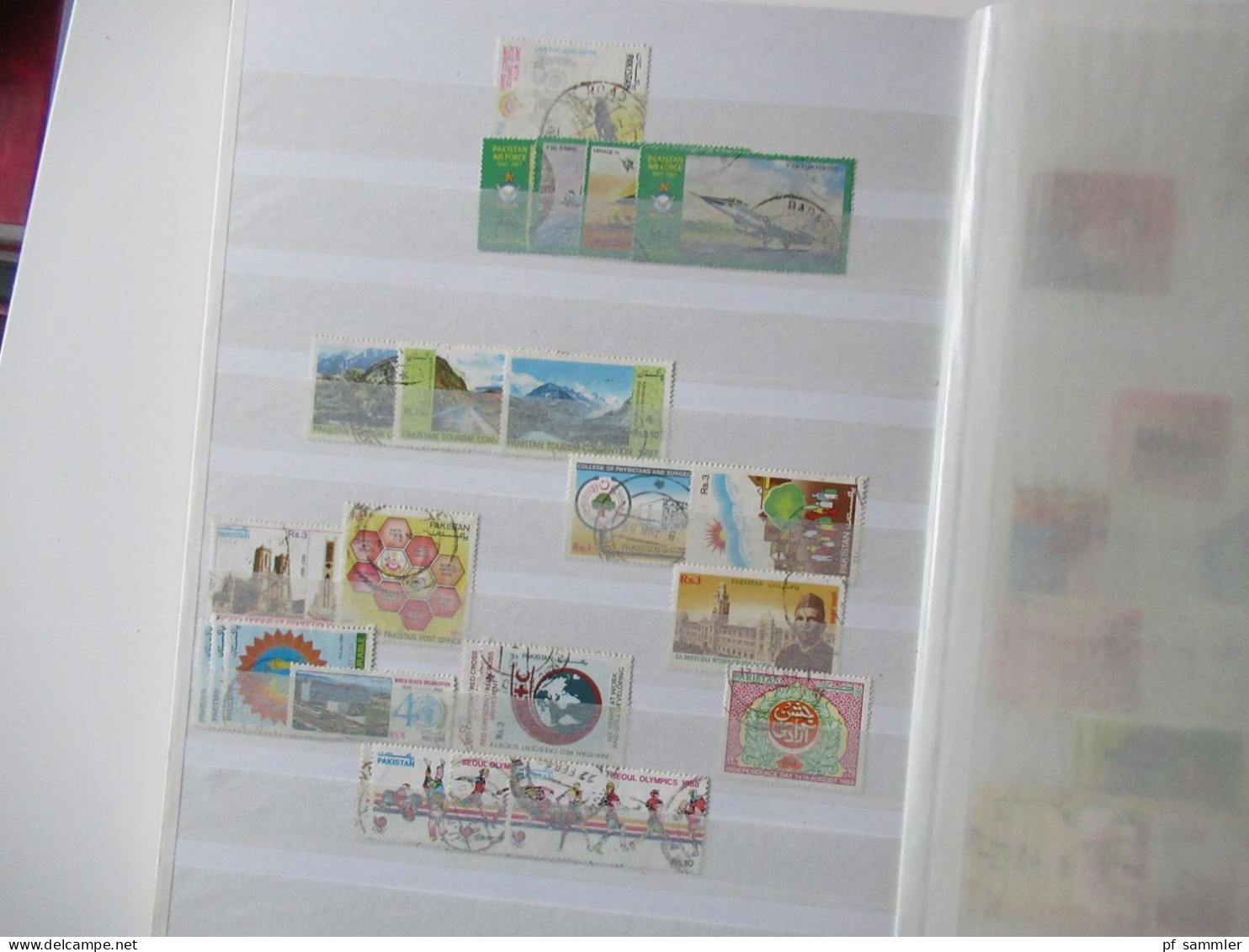 Sammlung / Lagerbuch Asien Pakistan ab India Postage mit Aufdruck - ca. 2012 viele gestempelte Marken / Fundgrube!!